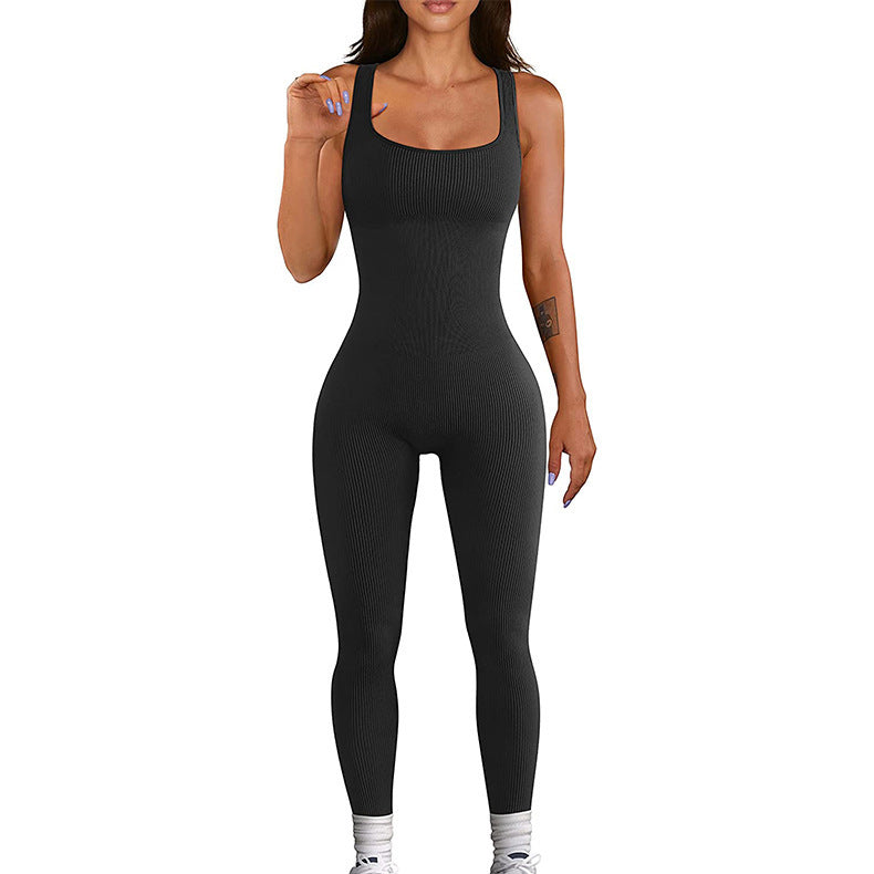 Women’s Suspender Tank Top & Tights Set - Sporty Yoga Outfit for Workouts & Casual Wear